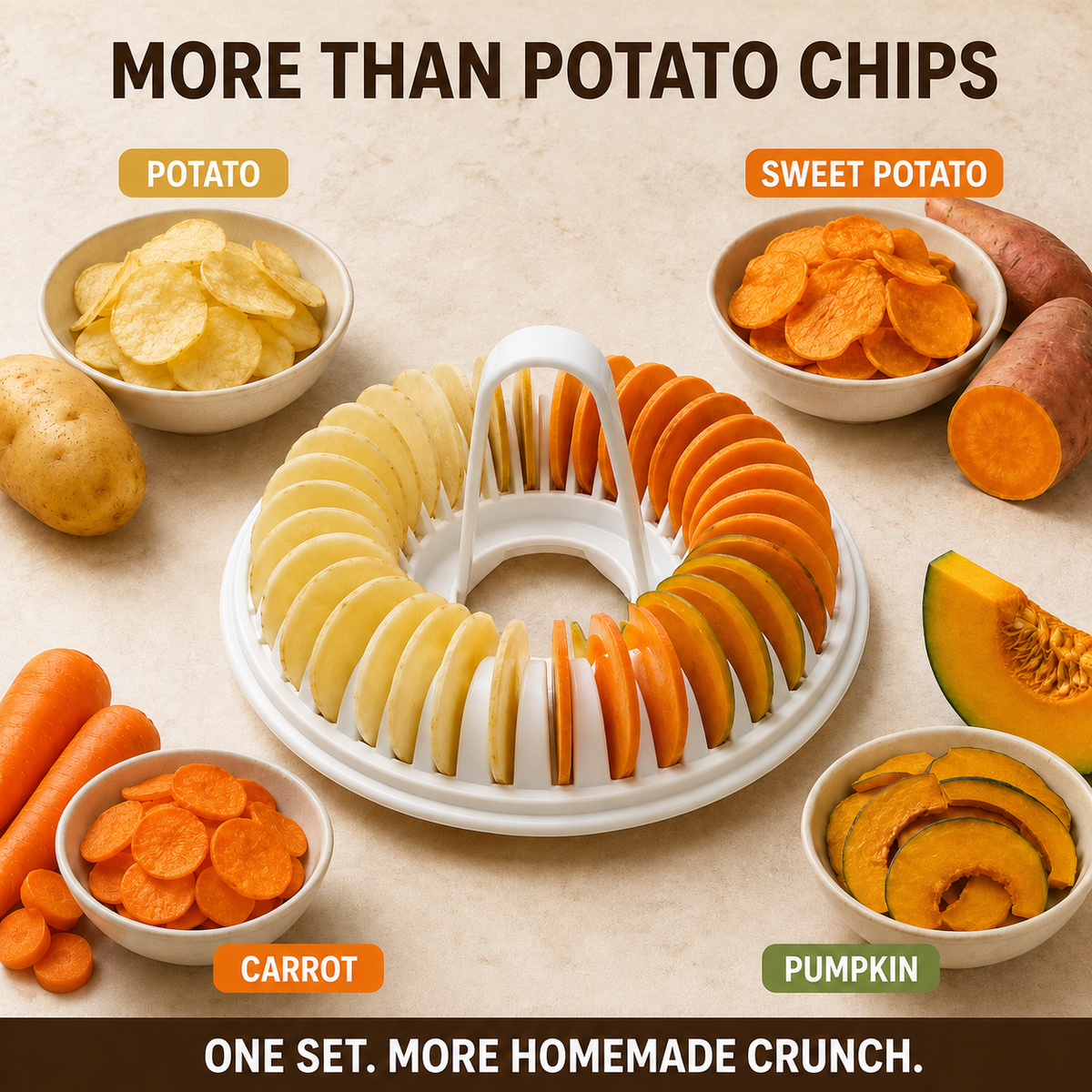 Machine chips de pommes de terre faire soi-mme pour micro-ondes avec ensemble de bols trancher