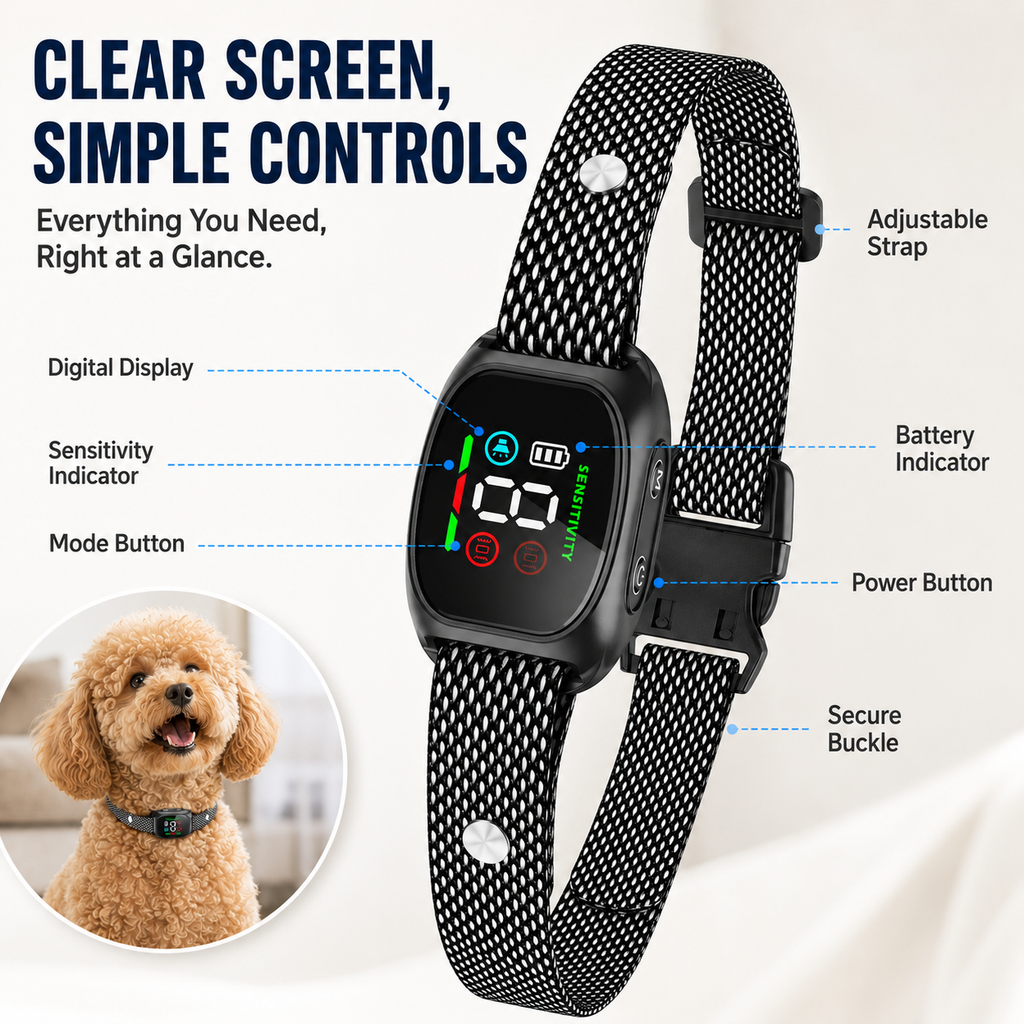 Collier anti-aboiement intelligent pour chiens