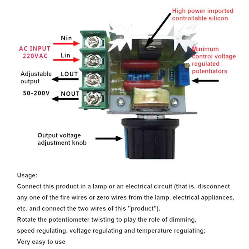 DE RDUCTION Rgulateur de tension CA 2000 Protection contre les surtensions, stable pour vos appareils