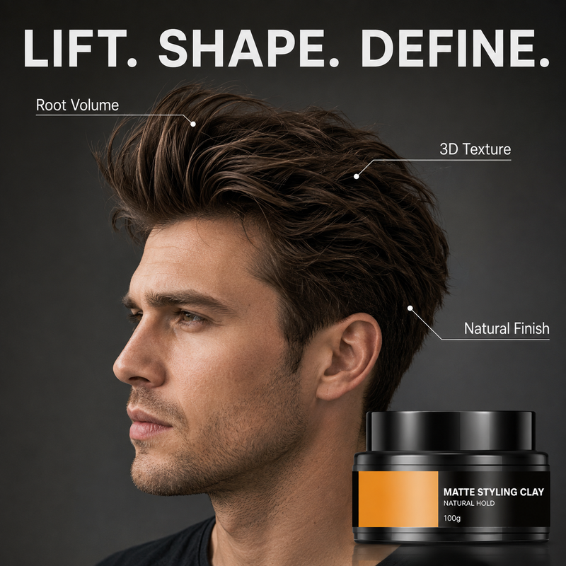 Pate coiffante pour homme, fixation forte et texture lgre