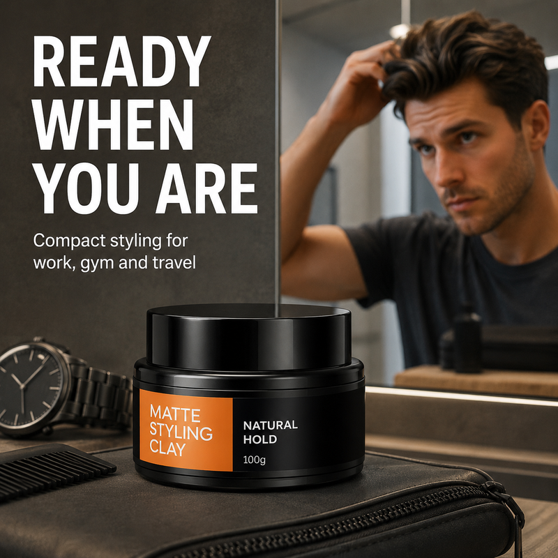 Pate coiffante pour homme, fixation forte et texture lgre
