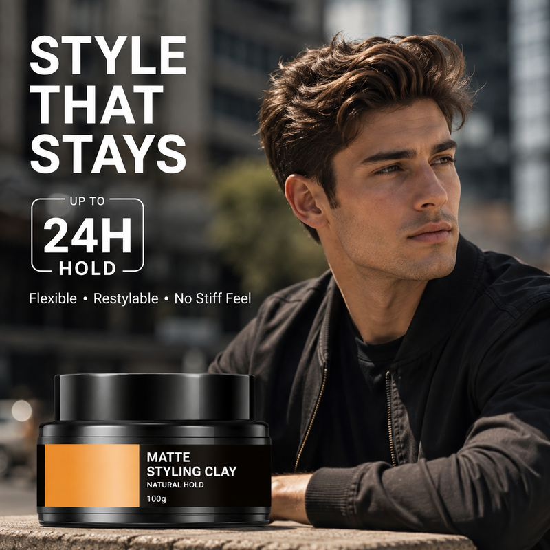 Pate coiffante pour homme, fixation forte et texture lgre