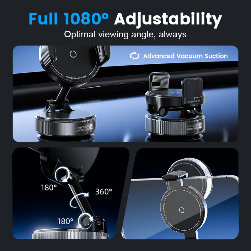 DE RDUCTION Magnetische Auto-Handyhalterung Verstellbar mit Saugnapfbasis, Leistungsstarke N55 Magnete, 1080° Drehung & Sofortbefestigung, Universell Kompatibel mit allen Smartphones