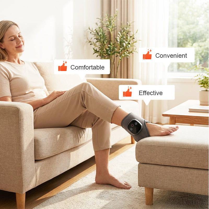 Appareil de massage portable pour la cheville avec fonction chaleur et vibration