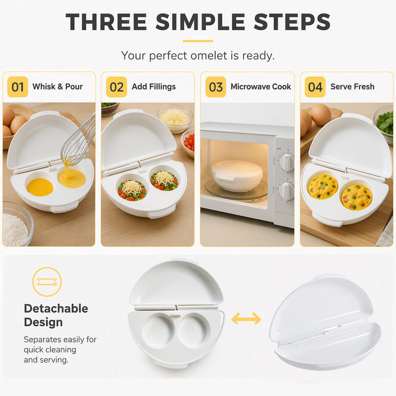 2-in-1-Gerät für Omeletts und Eier in der Mikrowelle