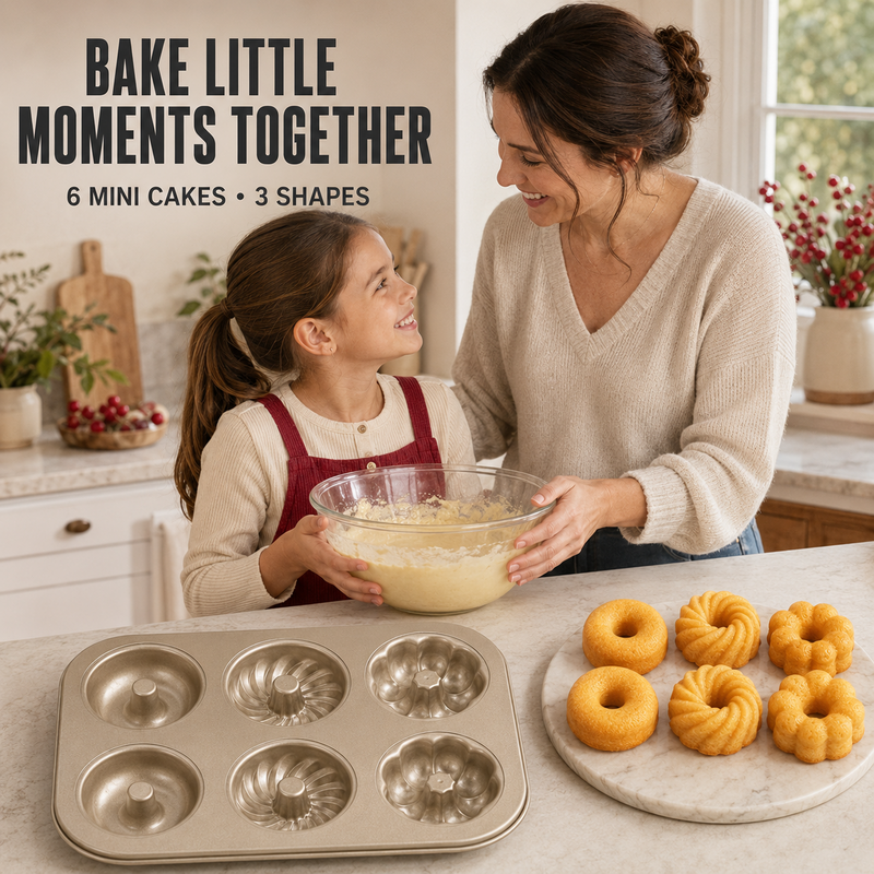 Antihaftbeschichtete Mini-Bundt-Backform mit mehreren Mulden