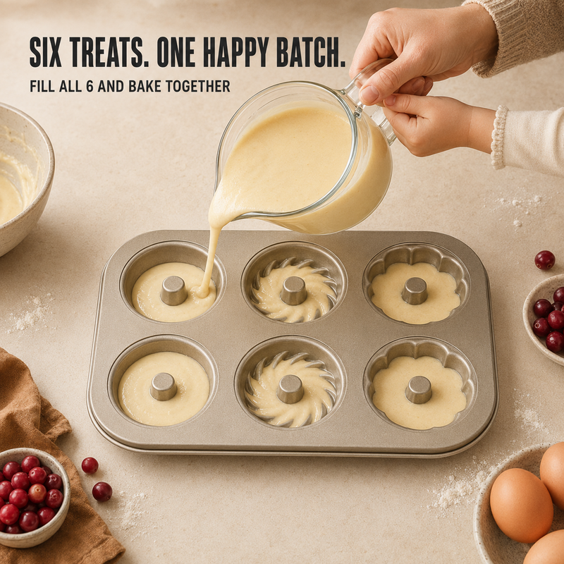 Antihaftbeschichtete Mini-Bundt-Backform mit mehreren Mulden