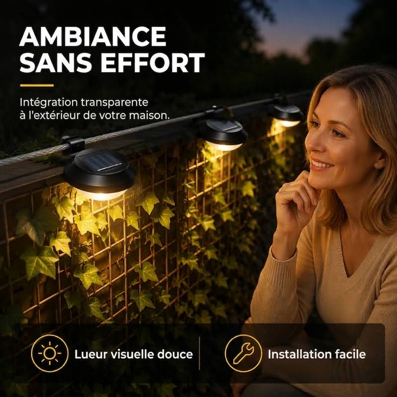 Rduction Lampes solaires murales pour gouttires LED tanches extrieur, parfait pour jardin et cl?ture