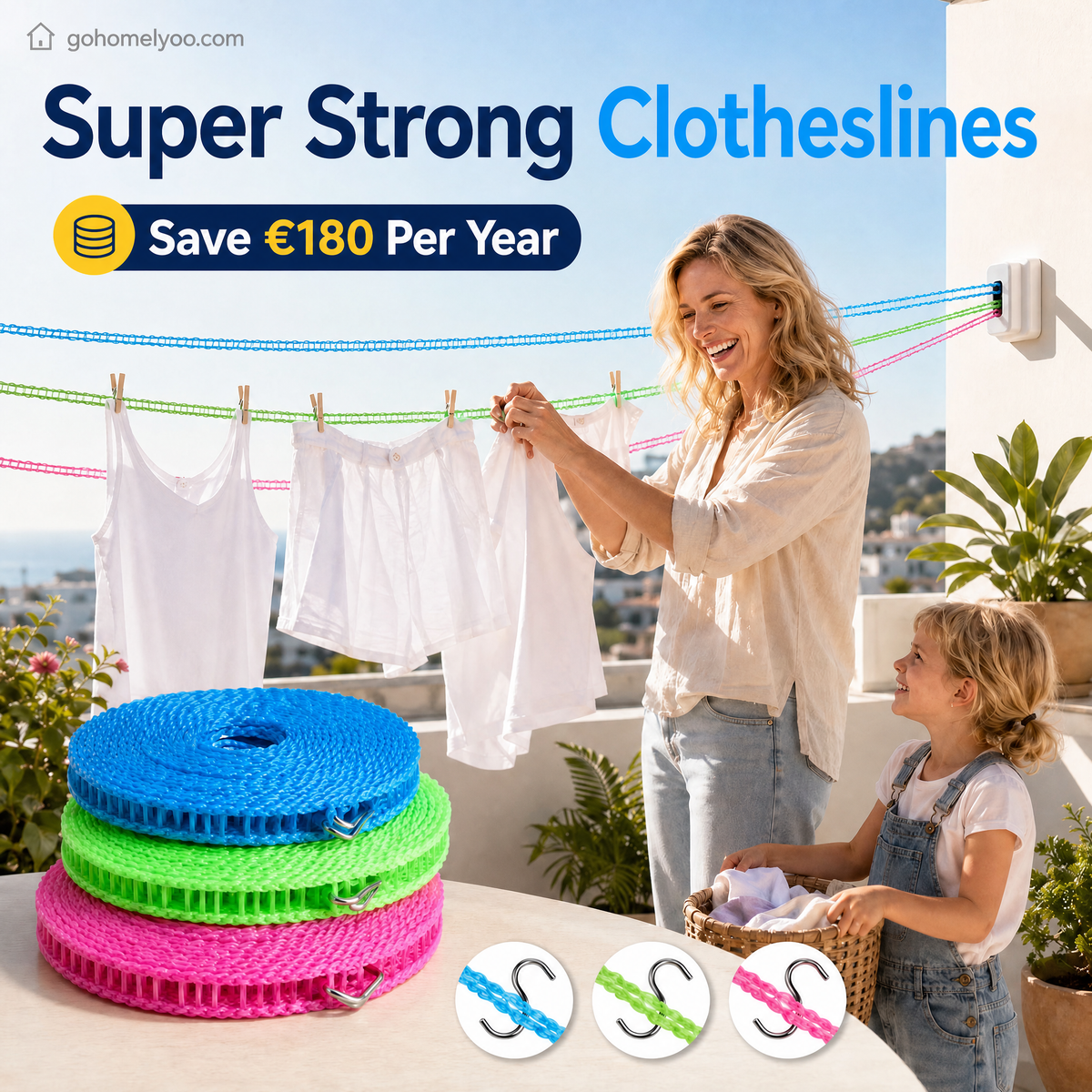 1 achet, 1 offert Linge de linge anti-vent et antidrapant Finis les problmes de linge par temps venteux